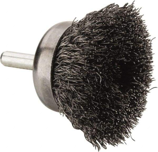 Anderson - 1-3/4" Brush Diam, Crimped, End Brush - 1/4" Diam Shank, 13,000 Max RPM - Eagle Tool & Supply