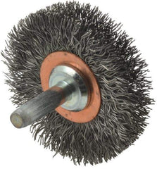 Anderson - 2" Brush Diam, Crimped, End Brush - 1/4" Diam Shank, 20,000 Max RPM - Eagle Tool & Supply