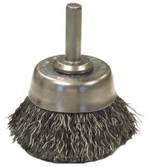 Anderson - 1-3/4" Brush Diam, Crimped, End Brush - 1/4" Diam Shank, 13,000 Max RPM - Eagle Tool & Supply