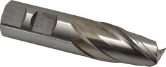 Interstate - 7/8", 1-1/2" LOC, 7/8" Shank Diam, 3-3/4" OAL, 2 Flute, High Speed Steel Square End Mill - Single End, Uncoated, Spiral Flute, 30° Helix, Centercutting, Right Hand Cut, Right Hand Flute - Eagle Tool & Supply