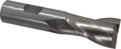 Interstate - 15/16", 1-1/2" LOC, 3/4" Shank Diam, 3-3/4" OAL, 2 Flute, High Speed Steel Square End Mill - Single End, Uncoated, Spiral Flute, 30° Helix, Centercutting, Right Hand Cut, Right Hand Flute - Eagle Tool & Supply