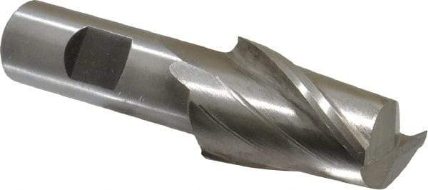 Interstate - 1-1/16", 1-5/8" LOC, 3/4" Shank Diam, 3-3/4" OAL, 2 Flute, High Speed Steel Square End Mill - Single End, Uncoated, Spiral Flute, 30° Helix, Centercutting, Right Hand Cut, Right Hand Flute - Eagle Tool & Supply