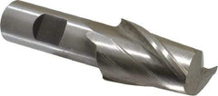 Interstate - 1-1/16", 1-5/8" LOC, 3/4" Shank Diam, 3-3/4" OAL, 2 Flute, High Speed Steel Square End Mill - Single End, Uncoated, Spiral Flute, 30° Helix, Centercutting, Right Hand Cut, Right Hand Flute - Eagle Tool & Supply