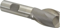 Interstate - 1-1/8", 1-5/8" LOC, 3/4" Shank Diam, 3-7/8" OAL, 2 Flute, High Speed Steel Square End Mill - Single End, Uncoated, Spiral Flute, 30° Helix, Centercutting, Right Hand Cut, Right Hand Flute - Eagle Tool & Supply