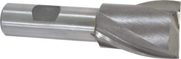Interstate - 1-1/4", 1-5/8" LOC, 3/4" Shank Diam, 3-7/8" OAL, 2 Flute, High Speed Steel Square End Mill - Single End, Uncoated, Spiral Flute, 30° Helix, Centercutting, Right Hand Cut, Right Hand Flute - Eagle Tool & Supply