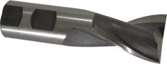 Interstate - 1-1/4", 1-5/8" LOC, 1" Shank Diam, 4-1/8" OAL, 2 Flute, High Speed Steel Square End Mill - Single End, Uncoated, Spiral Flute, 30° Helix, Centercutting, Right Hand Cut, Right Hand Flute - Eagle Tool & Supply