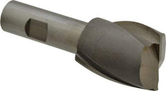 Interstate - 1-3/8", 1-5/8" LOC, 3/4" Shank Diam, 3-7/8" OAL, 2 Flute, High Speed Steel Square End Mill - Single End, Uncoated, Spiral Flute, 30° Helix, Centercutting, Right Hand Cut, Right Hand Flute - Eagle Tool & Supply