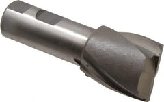 Interstate - 1-1/2", 1-5/8" LOC, 1" Shank Diam, 4-1/8" OAL, 2 Flute, High Speed Steel Square End Mill - Single End, Uncoated, Spiral Flute, 30° Helix, Centercutting, Right Hand Cut, Right Hand Flute - Eagle Tool & Supply