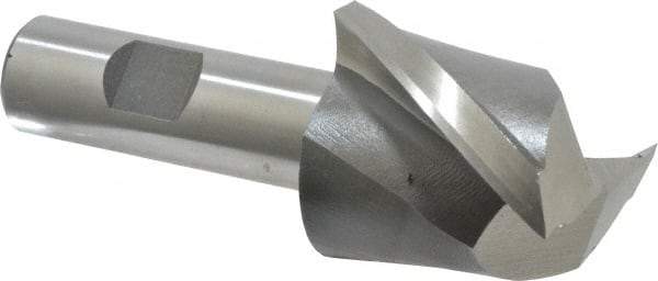 Interstate - 1-3/4", 1-5/8" LOC, 3/4" Shank Diam, 3-7/8" OAL, 2 Flute, High Speed Steel Square End Mill - Single End, Uncoated, Spiral Flute, 30° Helix, Centercutting, Right Hand Cut, Right Hand Flute - Eagle Tool & Supply