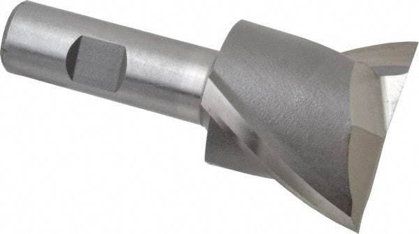 Interstate - 2", 1-5/8" LOC, 3/4" Shank Diam, 3-7/8" OAL, 2 Flute, High Speed Steel Square End Mill - Single End, Uncoated, Spiral Flute, 30° Helix, Centercutting, Right Hand Cut, Right Hand Flute - Eagle Tool & Supply