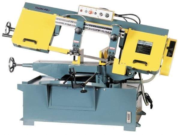 Enco - 10 x 16" Max Capacity, Manual Step Pulley Horizontal Bandsaw - 220/440 Volts, 2 hp, 3 Phase - Eagle Tool & Supply