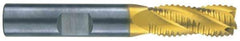 RobbJack - 1" Diam, Fine Pitch, 2-1/2" LOC, 4 Flute Solid Carbide Roughing Square End Mill - TiCN Finish, 5" OAL, 1" Shank Diam, Single End, Centercutting, 30° Helix - Eagle Tool & Supply