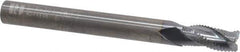 RobbJack - 1/4" Diam, Fine Pitch, 1/2" LOC, 3 Flute Solid Carbide Roughing Square End Mill - TiCN Finish, 2-1/2" OAL, 1/4" Shank Diam, Single End, Centercutting, 30° Helix - Eagle Tool & Supply