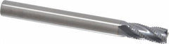 RobbJack - 1/4" Diam, Fine Pitch, 1/2" LOC, 4 Flute Solid Carbide Roughing Square End Mill - TiCN Finish, 2-1/2" OAL, 1/4" Shank Diam, Single End, Centercutting, 30° Helix - Eagle Tool & Supply