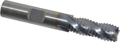 RobbJack - 3/8" Diam, Fine Pitch, 7/8" LOC, 4 Flute Solid Carbide Roughing Square End Mill - TiCN Finish, 2-1/2" OAL, 3/8" Shank Diam, Single End, Centercutting, 30° Helix - Eagle Tool & Supply