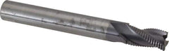 RobbJack - 5/16" Diam, Fine Pitch, 1/2" LOC, 3 Flute Solid Carbide Roughing Square End Mill - AlTiN Finish, 2-1/2" OAL, 5/16" Shank Diam, Single End, Centercutting, 30° Helix - Eagle Tool & Supply