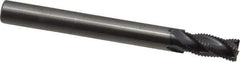 RobbJack - 1/4" Diam, Fine Pitch, 1/2" LOC, 4 Flute Solid Carbide Roughing Square End Mill - AlTiN Finish, 2-1/2" OAL, 1/4" Shank Diam, Single End, Centercutting, 30° Helix - Eagle Tool & Supply