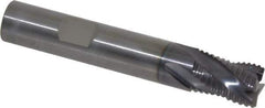 RobbJack - 1/2" Diam, Fine Pitch, 5/8" LOC, 4 Flute Solid Carbide Roughing Square End Mill - AlTiN Finish, 3" OAL, 1/2" Shank Diam, Single End, Centercutting, 30° Helix - Eagle Tool & Supply