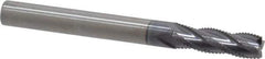 RobbJack - 1/4" Diam, Fine Pitch, 3/4" LOC, 4 Flute Solid Carbide Roughing Square End Mill - AlTiN Finish, 2-1/2" OAL, 1/4" Shank Diam, Single End, Centercutting, 30° Helix - Eagle Tool & Supply