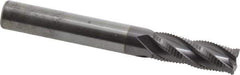 RobbJack - 5/16" Diam, Fine Pitch, 13/16" LOC, 4 Flute Solid Carbide Roughing Square End Mill - AlTiN Finish, 2-1/2" OAL, 5/16" Shank Diam, Single End, Centercutting, 30° Helix - Eagle Tool & Supply