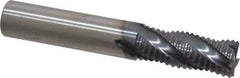 RobbJack - 7/16" Diam, Fine Pitch, 1" LOC, 4 Flute Solid Carbide Roughing Square End Mill - AlTiN Finish, 2-3/4" OAL, 7/16" Shank Diam, Single End, Centercutting, 30° Helix - Eagle Tool & Supply