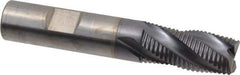 RobbJack - 5/8" Diam, Fine Pitch, 1-1/4" LOC, 4 Flute Solid Carbide Roughing Square End Mill - AlTiN Finish, 3-1/2" OAL, 5/8" Shank Diam, Single End, Centercutting, 30° Helix - Eagle Tool & Supply