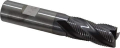RobbJack - 3/4" Diam, Fine Pitch, 1-1/2" LOC, 4 Flute Solid Carbide Roughing Square End Mill - AlTiN Finish, 4" OAL, 3/4" Shank Diam, Single End, Centercutting, 30° Helix - Eagle Tool & Supply