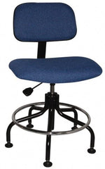 Bevco - Ergonomic Chair with Welded Footring - Cloth Seat, Royal Blue - Eagle Tool & Supply