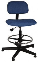 Bevco - Ergonomic Chair with Adjustable Footring - Cloth Seat, Royal Blue - Eagle Tool & Supply