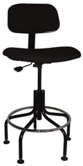 Bevco - Ergonomic Chair with Welded Footring - Cloth Seat, Black - Eagle Tool & Supply