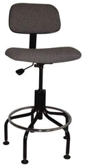 Bevco - Ergonomic Chair with Welded Footring - Cloth Seat, Gray - Eagle Tool & Supply