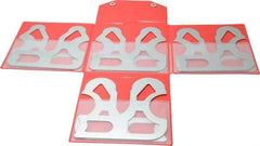 SPI - 8 Piece, 9/16 to 1 Inch Radius, Stainless Steel Radius Gage Set - Satin Chrome Coated - Eagle Tool & Supply