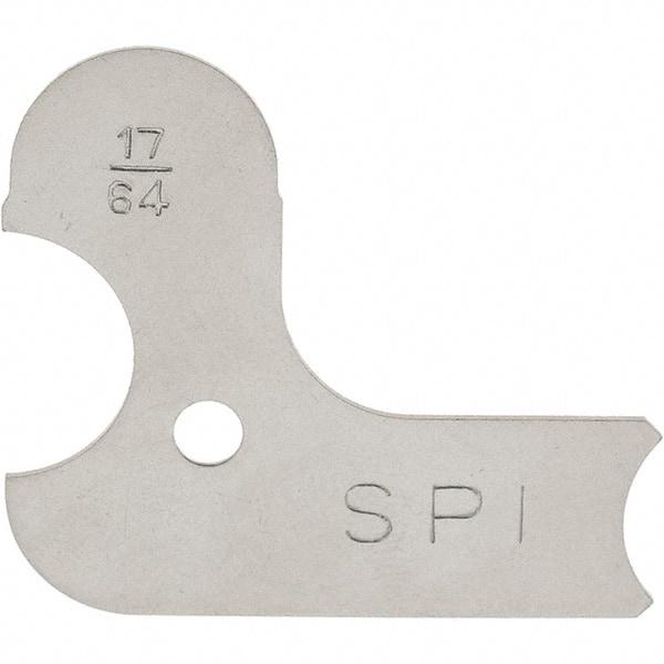 SPI - 17/64 Inch Radius Gage - Satin Chrome Finish, Steel - Eagle Tool & Supply
