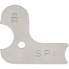 SPI - 17/64 Inch Radius Gage - Satin Chrome Finish, Steel - Eagle Tool & Supply