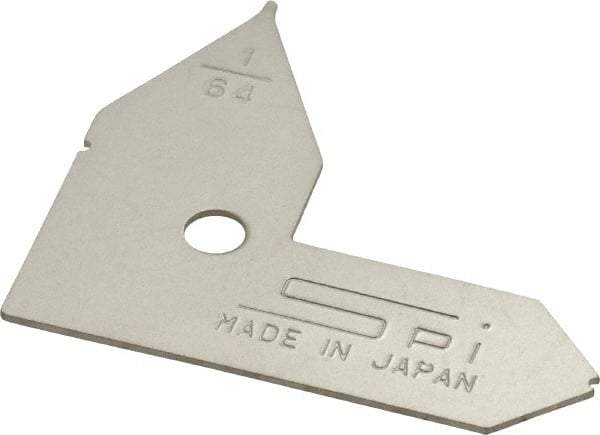 SPI - 1/64 Inch Radius Gage - Satin Chrome Finish, Steel - Eagle Tool & Supply