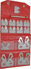 SPI - 26 Piece, 0.01 to 1/2 Inch Radius, Stainless Steel Radius Gage Set - Satin Chrome Coated - Eagle Tool & Supply