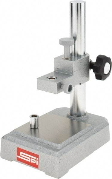 SPI - Rectangular Base, Comparator Gage Stand - 8-1/2" High, 5-3/4" Base Length x 4" Base Width x 1-1/2" Base Height, Includes Holder - Eagle Tool & Supply