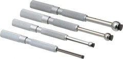 SPI - 1/8 to 1/2 Inch Measurement, 1, 1-3/16, 1-9/16 and 1-5/8 Inch Gage Depth, Small Hole Gage Set - Full Ball, Satin Chrome Coated, Includes Pouch - Eagle Tool & Supply