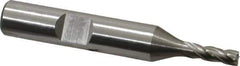 Interstate - 5/32", 7/16" LOC, 3/8" Shank Diam, 2-3/8" OAL, 4 Flute, High Speed Steel Square End Mill - Single End, Uncoated, Spiral Flute, 30° Helix, Right Hand Cut, Right Hand Flute - Eagle Tool & Supply