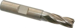 Interstate - 21/64", 3/4" LOC, 3/8" Shank Diam, 2-1/2" OAL, 4 Flute, High Speed Steel Square End Mill - Single End, Uncoated, Spiral Flute, 30° Helix, Right Hand Cut, Right Hand Flute - Eagle Tool & Supply