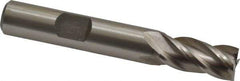 Interstate - 23/64", 3/4" LOC, 3/8" Shank Diam, 2-1/2" OAL, 4 Flute, High Speed Steel Square End Mill - Single End, Uncoated, Spiral Flute, 30° Helix, Right Hand Cut, Right Hand Flute - Eagle Tool & Supply