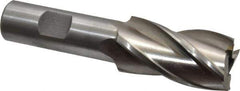Interstate - 1", 1-7/8" LOC, 3/4" Shank Diam, 4-1/8" OAL, 4 Flute, High Speed Steel Square End Mill - Single End, Uncoated, Spiral Flute, 30° Helix, Right Hand Cut, Right Hand Flute - Eagle Tool & Supply