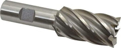 Interstate - 1-1/8", 2" LOC, 3/4" Shank Diam, 4-1/4" OAL, 6 Flute, High Speed Steel Square End Mill - Single End, Uncoated, Spiral Flute, 30° Helix, Right Hand Cut, Right Hand Flute - Eagle Tool & Supply