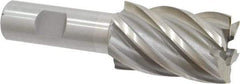 Interstate - 1-1/4", 2" LOC, 3/4" Shank Diam, 4-1/4" OAL, 6 Flute, High Speed Steel Square End Mill - Single End, Uncoated, Spiral Flute, 30° Helix, Right Hand Cut, Right Hand Flute - Eagle Tool & Supply