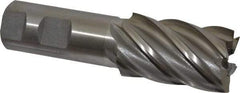 Interstate - 1-1/4", 2" LOC, 1" Shank Diam, 4-1/2" OAL, 6 Flute, High Speed Steel Square End Mill - Single End, Uncoated, Spiral Flute, 30° Helix, Right Hand Cut, Right Hand Flute - Eagle Tool & Supply