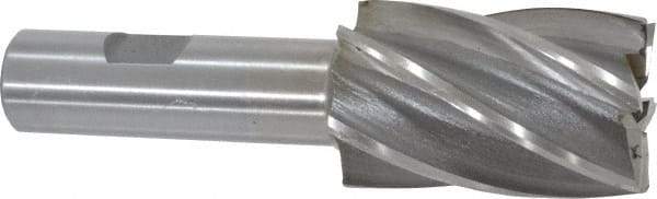 Interstate - 1-5/16", 2" LOC, 3/4" Shank Diam, 4-1/2" OAL, 6 Flute, High Speed Steel Square End Mill - Single End, Uncoated, Spiral Flute, 30° Helix, Right Hand Cut, Right Hand Flute - Eagle Tool & Supply