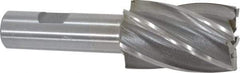 Interstate - 1-5/16", 2" LOC, 3/4" Shank Diam, 4-1/2" OAL, 6 Flute, High Speed Steel Square End Mill - Single End, Uncoated, Spiral Flute, 30° Helix, Right Hand Cut, Right Hand Flute - Eagle Tool & Supply