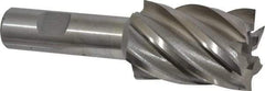 Interstate - 1-3/8", 2" LOC, 3/4" Shank Diam, 4-1/2" OAL, 6 Flute, High Speed Steel Square End Mill - Single End, Uncoated, Spiral Flute, 30° Helix, Right Hand Cut, Right Hand Flute - Eagle Tool & Supply