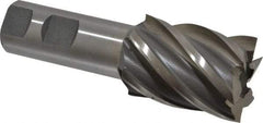 Interstate - 1-1/2", 2" LOC, 1" Shank Diam, 4-1/2" OAL, 6 Flute, High Speed Steel Square End Mill - Single End, Uncoated, Spiral Flute, 30° Helix, Right Hand Cut, Right Hand Flute - Eagle Tool & Supply