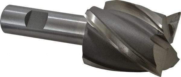 Interstate - 1-3/4", 2" LOC, 3/4" Shank Diam, 4-1/2" OAL, 4 Flute, High Speed Steel Square End Mill - Single End, Uncoated, Spiral Flute, 30° Helix, Right Hand Cut, Right Hand Flute - Eagle Tool & Supply